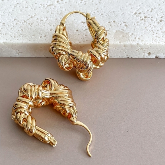 Vintage Smiley Face Ringe Frauen - Gold Messing Chunky Twisted Chain Design